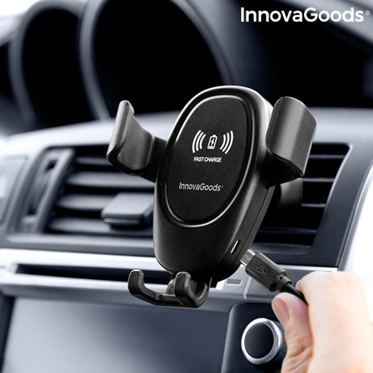 Handyhalterung mit kabellosem Ladegerät für Autos Wolder InnovaGoods