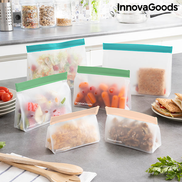 Set wiederverwendbarer luftdicht verschließbarer Beutel Zags InnovaGoods 6 Stück