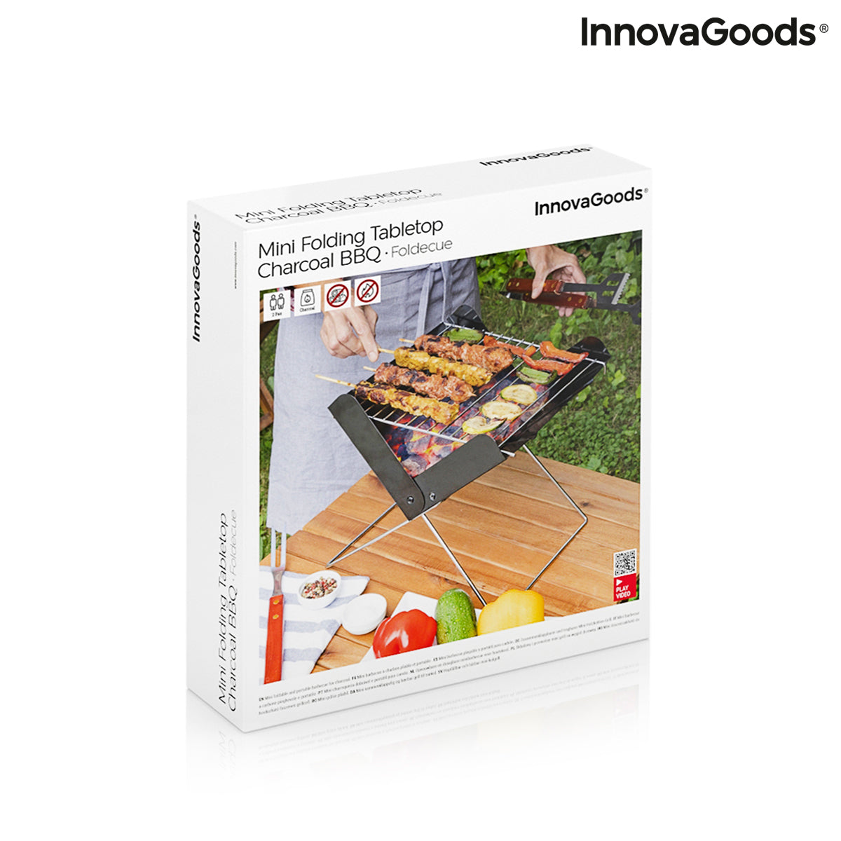 Mini tragbarer Klapp-Grill für Holzkohle Foldecue InnovaGoods