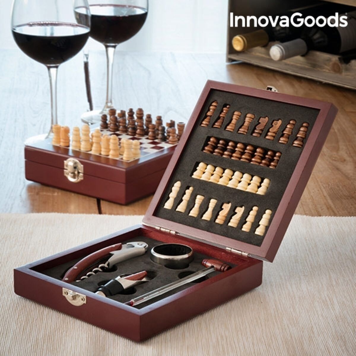 Schach-Wein-Set InnovaGoods 37 Teile
