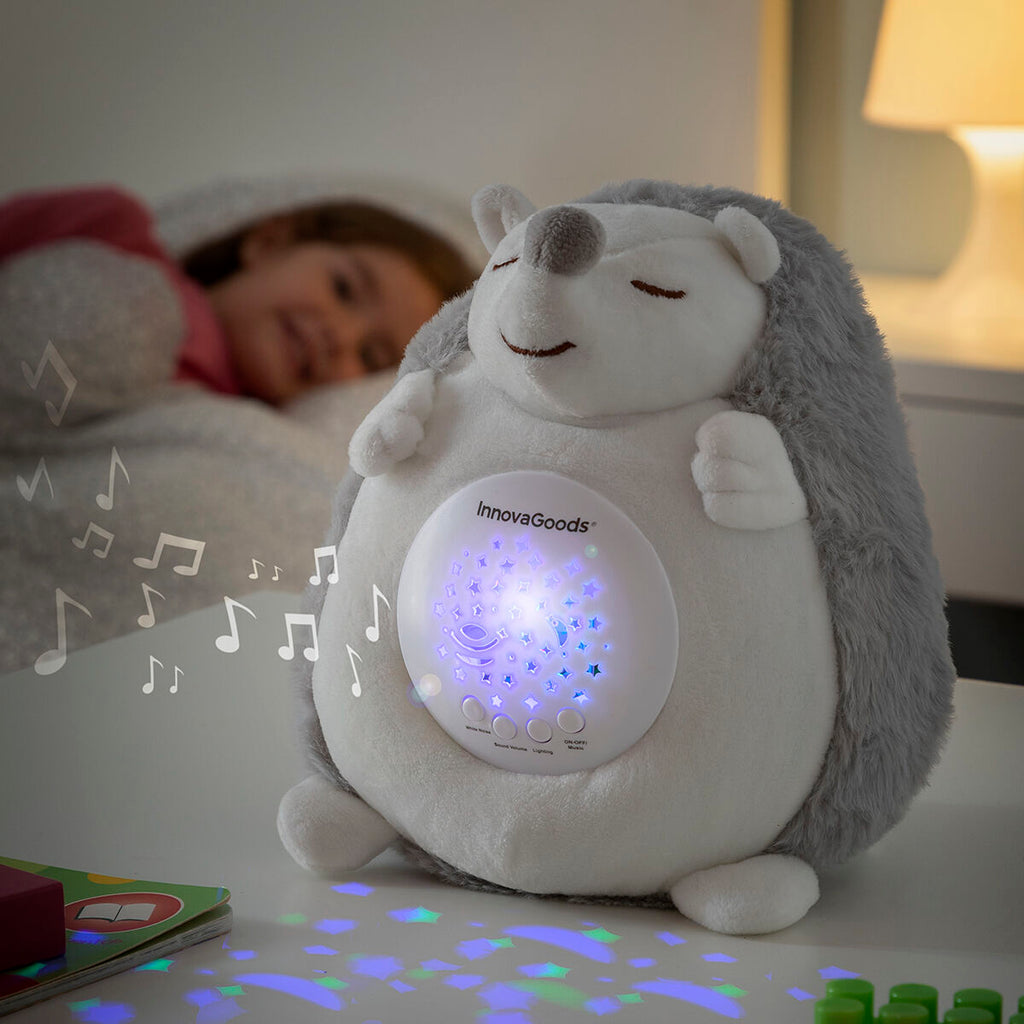 Igel-Stofftier mit weißem Rauschen und Nachtlichtprojektor Spikey