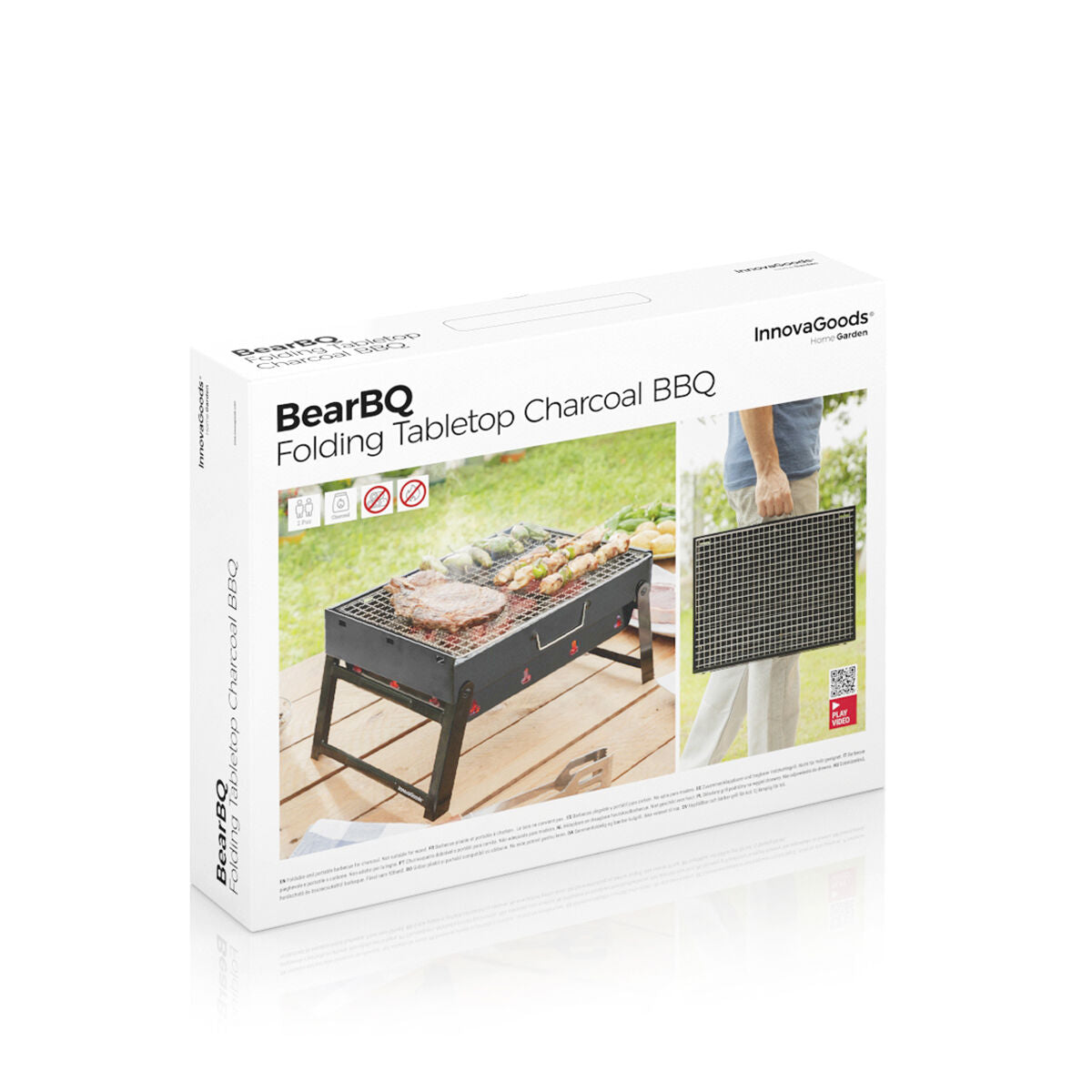 Faltbarer tragbarer Holzkohlegrill BearBQ InnovaGoods