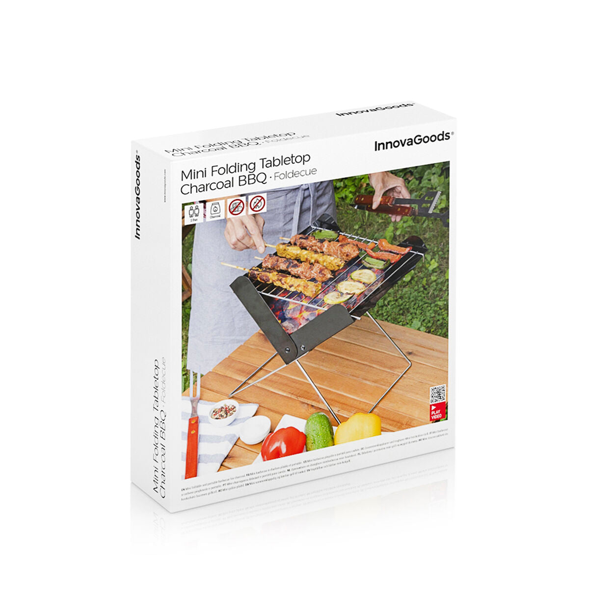 Mini tragbarer Klapp-Grill für Holzkohle Foldecue InnovaGoods