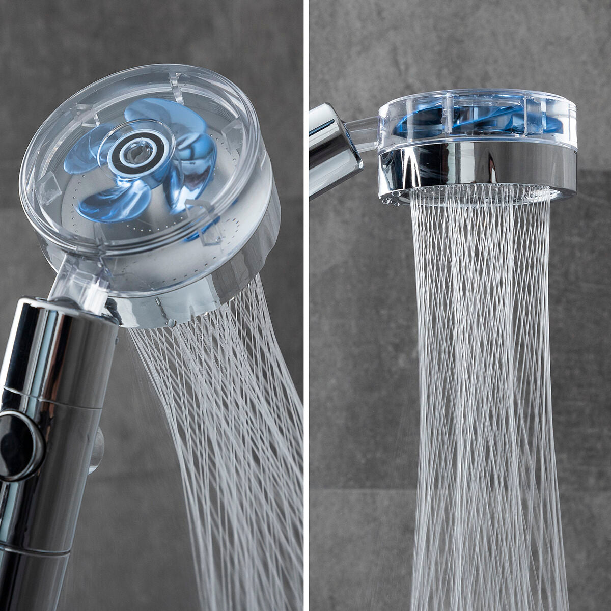 Öko-Dusche mit Druckpropeller und Reinigungsfilter Heliwer